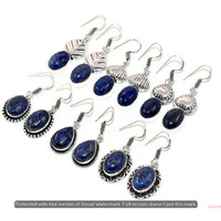 Lapis Lazuli 50 Pair Wholesale Lot 925 Sterling Silver Earring NLE-2410