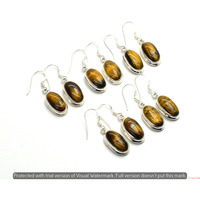 Tiger Eye 50 Pair Wholesale Lot 925 Sterling Silver Earring NLE-2392