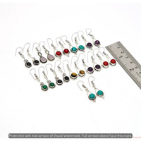 Tiger Eye & Mixed 40 Pair Wholesale Lot 925 Sterling Silver Earring NLE-2086