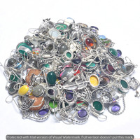 Garnet & Mixed 25 Pair Wholesale Lot 925 Sterling Silver Earring NLE-1387