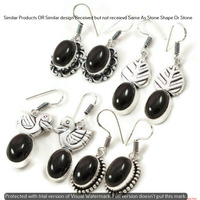 Black Onyx 5 Pr Wholesale Lot 925 Sterling Silver Plated Jewelry NE-277