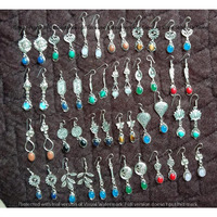 Opalite & Multi 5 Pr Wholesale Lot 925 Sterling Silver Plated Jewelry NE-178