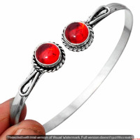 Garnet 1 Pcs Wholesale Lot 925 Sterling Silver Cuff Bangle NB-162