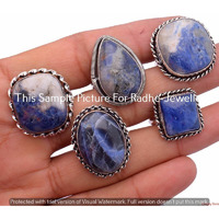 Sodalite Gemstone 1 PCS Wholesale Lot 925 Sterling Silver Plated Rings LR-11-322