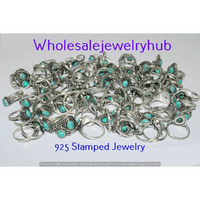 Turquoise 5 PCS Wholesale Lot 925 Sterling Silver Plated Rings Lot-06-249