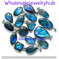 Multi Flashy Labradorite Gemstone 5pcs Wholesale Lots Jewelry Pendant Lot