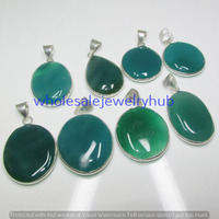 Genuine Green Onyx 5 Piece Gemstone Wholesale Lot 925 Sterling Silver Pendant