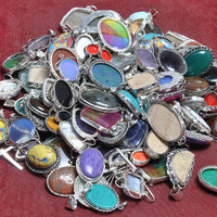 Unakite MIxed 10 Pcs Gemstone Wholesale Lot 925 Sterling Silver Plated Pendant