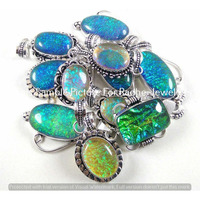 Dichroic Glass 10 PCS Wholesale Lots 925 Sterling Silver Plated Pendant Lots
