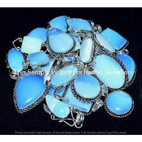Natural Opalite Gemstone 5 PCS Wholesale Lots 925 Sterling Silver Plated Pendant