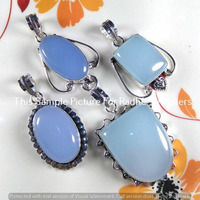Chalcedony 10 PCS Wholesale Lots 925 Sterling Silver Plated Pendant FF-118