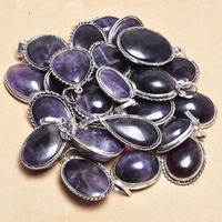 Amethyst 20 Piece Wholesale Lot 925 Sterling Silver Plated Pendant