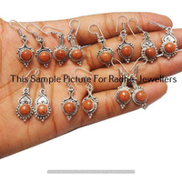 Sunstone 30 Pair Wholesale Lots 925 Sterling Silver Earrings Lot-07-526