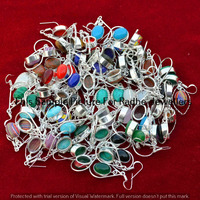 Gemstone Pearl 50 pair Wholesale Lots 925 Sterling Silver Plated Earrings