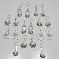 Pearl 20 pair Wholesale Lots 925 Sterling Silver Plated Handmade Earrings