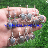 Labradorite 30 pair Wholesale Lots 925 Sterling Silver Plated Women Earrings