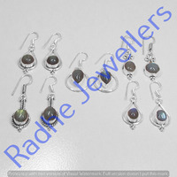 Labradorite 20 pair Wholesale Lots 925 Sterling Silver Plated Earrings LE-07-202