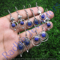 Lapis Lazuli 10 pair Wholesale Lots 925 Sterling Silver Plated Earrings Lots