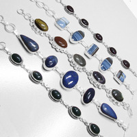 Lapis Lazuli & Mixed 20 pcs Wholesale Lots 925 Sterling Silver Plated Bracelets