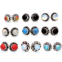 Turquoise & Multi 20 Pcs Wholesale Lot 925 Sterling Silver Plated Earring ET-58