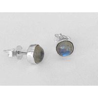Rainbow Moonstone 10 Pcs Wholesale Lot 925 Sterling Silver Plated Earring ET-34