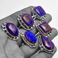 5Pcs Lapis Lazuli  Wholesale Lot 925 Sterling Silver Ring AP-84