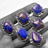 5Pcs Lapis Lazuli  Wholesale Lot 925 Sterling Silver Ring AP-75