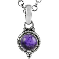 Royal! 925 Sterling Silver Amethyst Charm Pendant