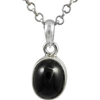 Paradise Bloom Black Star Gemstone Silver Jewelry Pendant