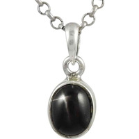 Amazing Black Star Gemstone Silver Jewelry Pendant