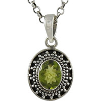 All Us! 925 Sterling Silver Peridot Pendant