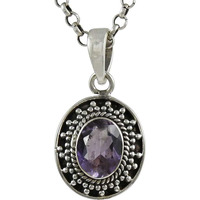 Classy Design ! 925 Sterling Silver Amethyst Pendant