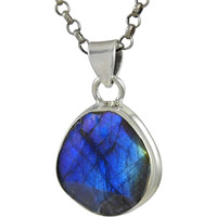 Summer Stock Labradorite Gemstone Silver Pendant Jewelry