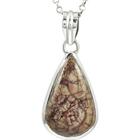 Big Natural Top!! 925 Silver Spiderweb Jasper Pendant