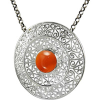 Rare Beauty Carnelian Gemstone Silver Pendant Jewelry