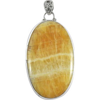 Jumbo 925 Silver Yellow Rhodochrosite Pendant