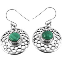 A Secret !! Malachite 925 Sterling Silver Earrings