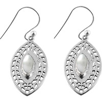 Big Secret Design !! Pearl 925 Sterling Silver Earrings