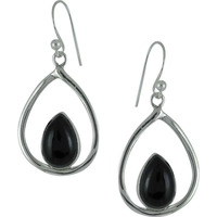 Exclusive!! 925 Silver Black Onyx Earrings