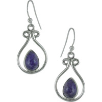 Big Royalty!! 925 Silver Amethyst Earrings