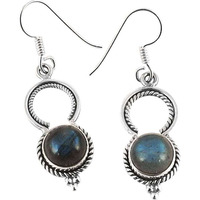 Delicate Light!! 925 Silver Labradorite Earrings