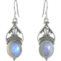 Falling In Love Rainbow Moonstone Sterling Silver Jewelry Earrings