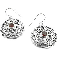 Royal! 925 Silver Garnet Gemstone Earrings