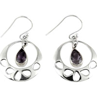Beautiful Design!! 925 Silver Amethyst Gemstone Earrings