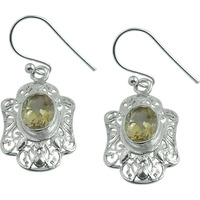 Exclusive!! 925 Silver Citrine Gemstone Earrings
