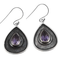 New Fashion!! 925 Silver Amethyst Gemstone Earrings