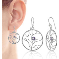 Billowing Clouds ! Amethyst 925 Sterling Silver Earrings