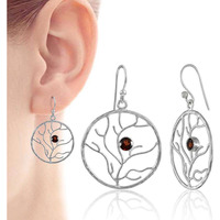 Blue Passion ! Garnet 925 Sterling Silver Earrings