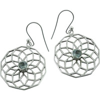 Perfect! 925 Silver Blue Topaz Gemstone Earrings