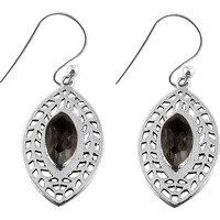 So In Love !! Smoky Quartz 925 Sterling Silver Earrings